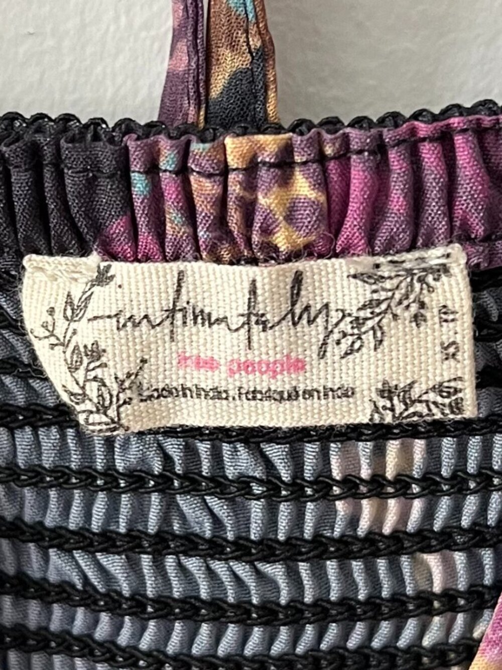 Free People Wanderlust Floral Bodysuit in Black Purple Combo Sz XS - Picture 7 of 8